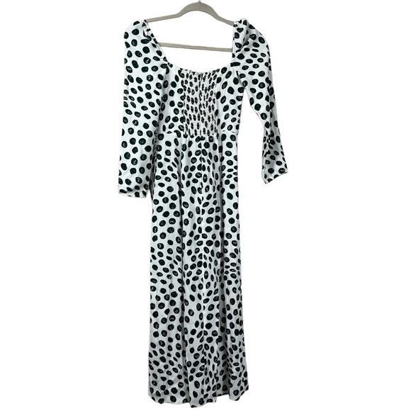 Reformation Hilda Spot Print Dress in Tapioca Size 0 - Picture 7 of 8